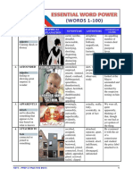 Vocabulary unit covering 100 words