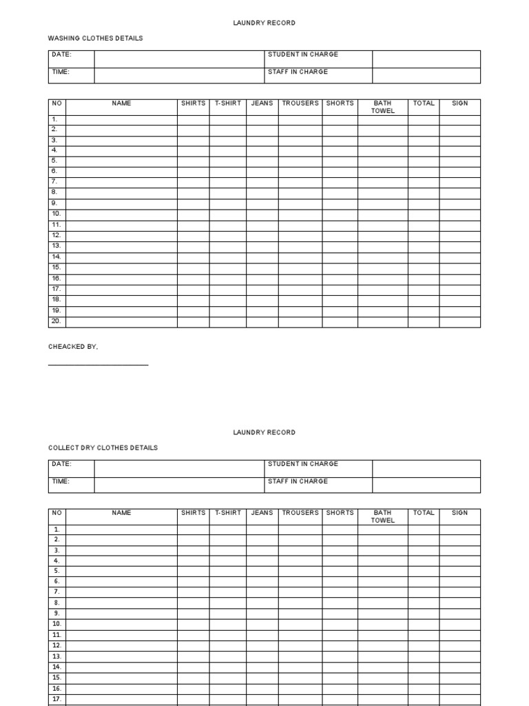 Laundry Record PDF