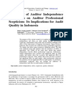 The Effect of Auditor Independence and Ethics On Auditor Professional Scepticism: Its Implications For Audit Quality in Indonesia