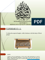 Muhammad Waqas Rafique Lecture # 3 Metrology & Quality Assurance (Lab)