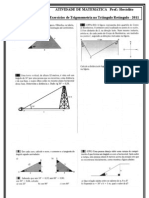 Trigonometria No Triângulo Retângulo Lista 2 - 2011