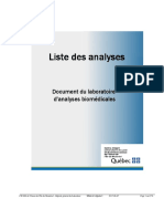 Listes Des Analyses Laboratoire 2017 06 06