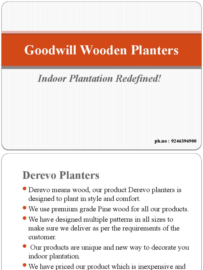 Goodwill Wooden Planters PDF Plantation Wood