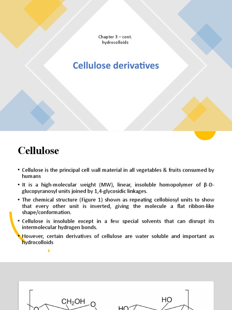 Chapter 3c - Cellulose Derivatives | PDF | Cellulose | Pulp (Paper)