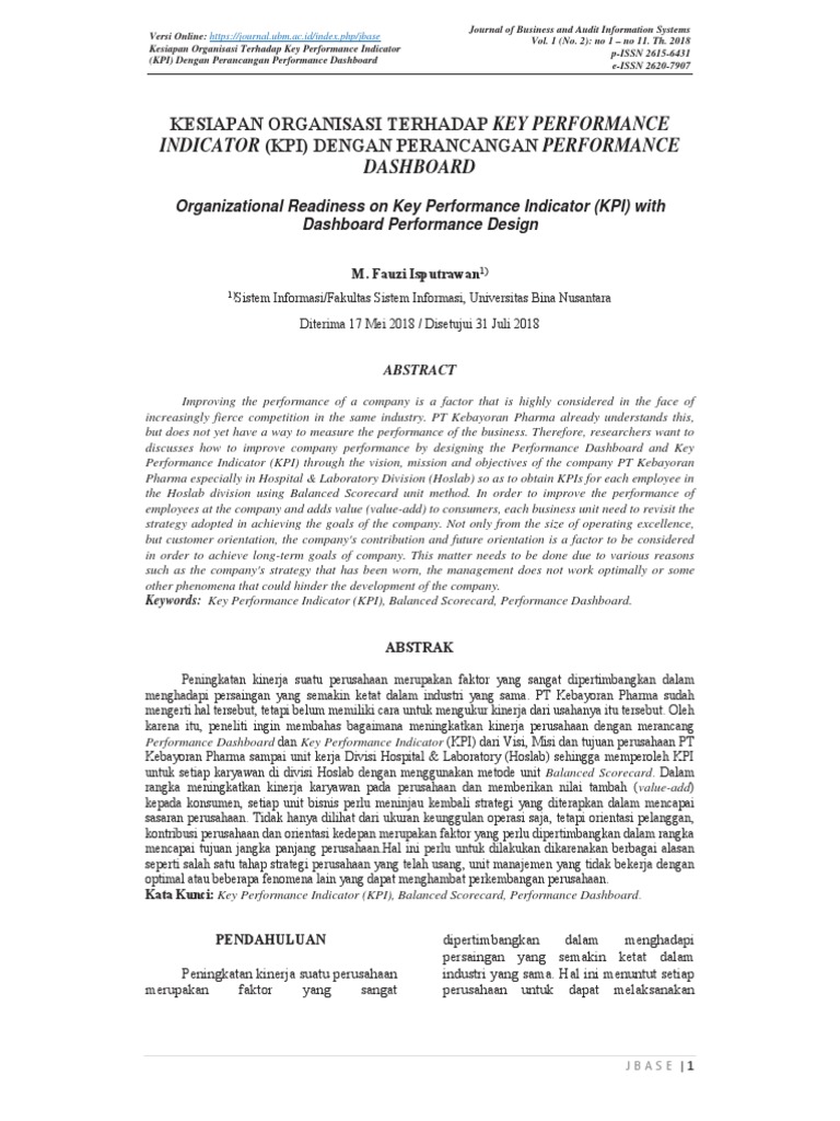 KPI Readiness and Performance Dashboard Design | PDF | Performance ...