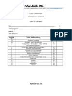 St. Alexius College, Inc.: Clinic Chemistry 2 Laboratory Manual