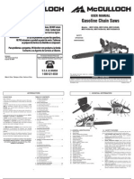 Gasoline Chain Saws: User Manual