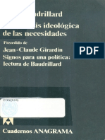Baudrillard Jean - La Genesis Ideologica de Las Necesidades