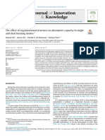 The Effect of Organizational Structure On Absortive Capacity in Single and Dual Leraning Modes