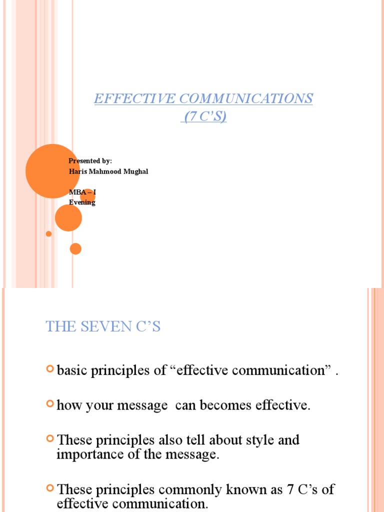 The Seven C's of Effective Communication: A Breakdown of the Key ...