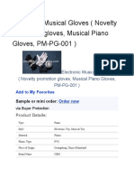 Electronic Musical Gloves (Novelty Promotion Gloves, Musical Piano Gloves, PM-PG-001)