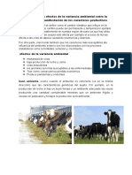 Mencionar Los Efectos de La Variancia Ambiental Sobre La Expresión o Manifestación de Los Caracteres Productivos