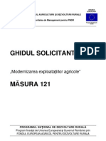 GHIDUL SOLICITANTULUI Pentru Masura 121 Versiunea 7