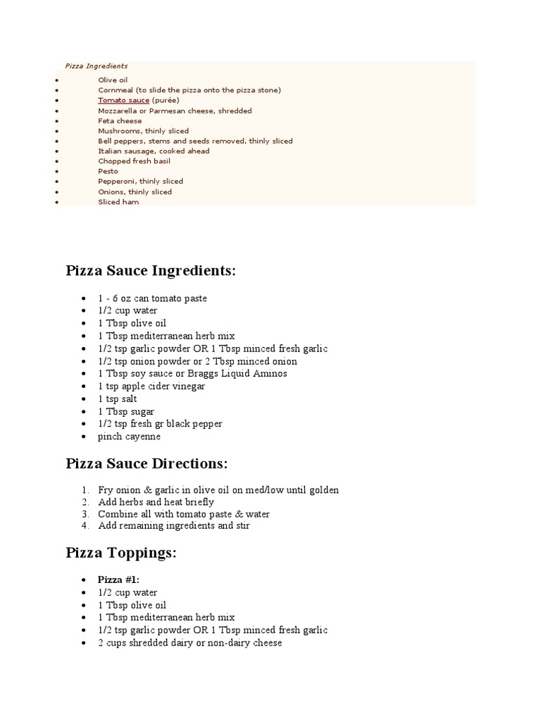 Pizza | PDF