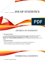 Divisions of Statistics