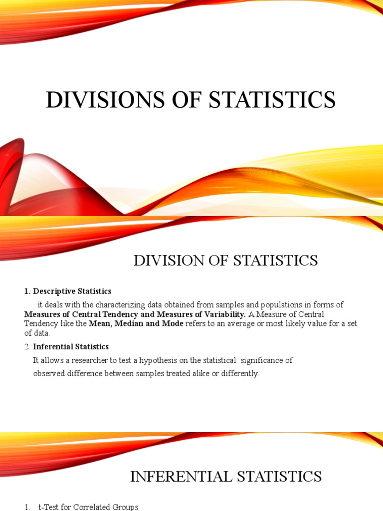 Divisions of Statistics | PDF