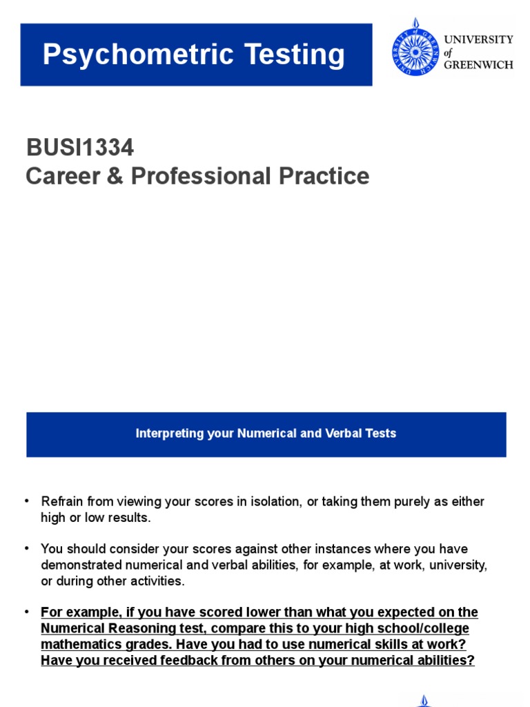 Interpreting Psychometric Test Results | PDF | Psychometrics | Cognition