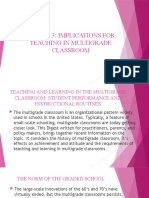 Lesson 3: Implications For Teaching in Multigrade Classroom