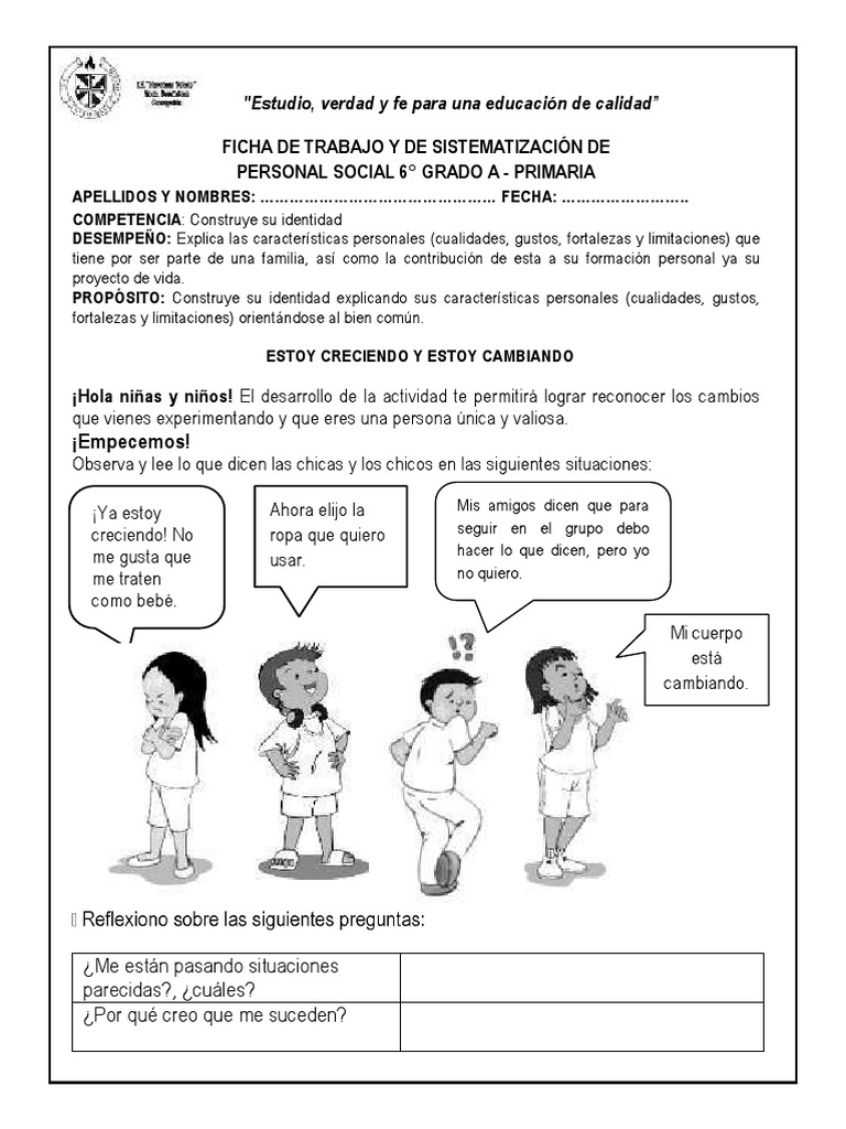 Creciendo y Cambiando en 6° Grado | PDF | Sicología