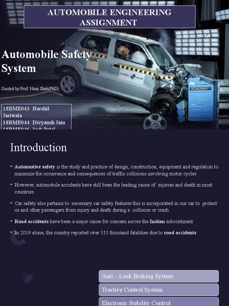 Automobile Safety System PDF Anti Lock Braking System Airbag