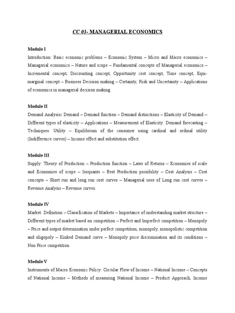 Managerial Economics Overview and Concepts | PDF