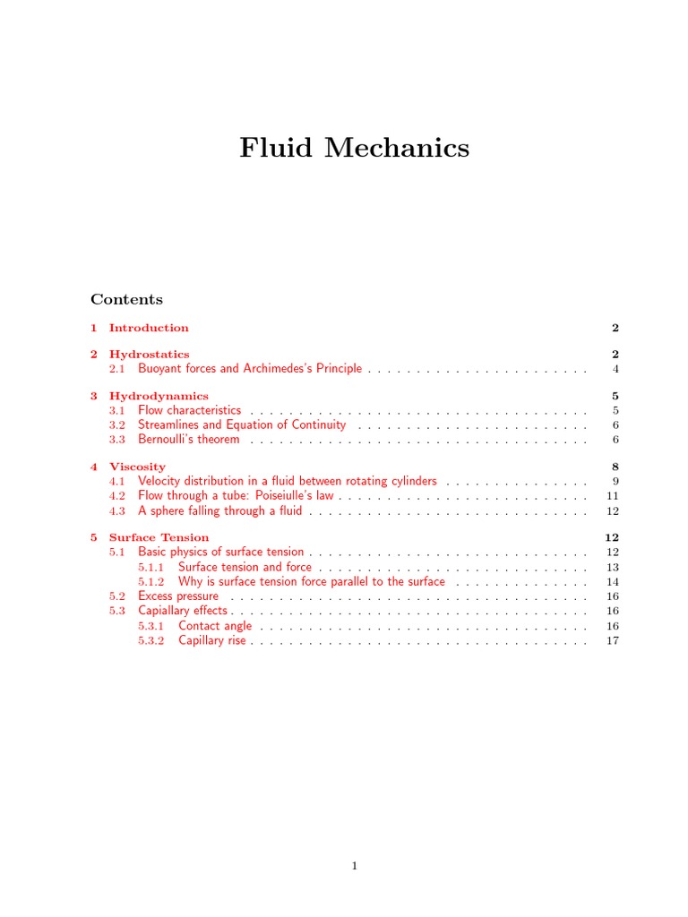 Fluid Mechanics: 1 2 Hydrostatics | PDF | Buoyancy | Fluid Dynamics