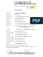 France: Subject: Reinsurance Placing Slip