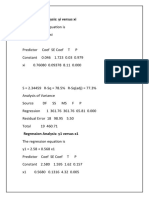 Regression Analysis: Yi Versus Xi