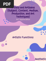 Artists and Artisans (Subject, Content, Medium, Production, and Art Techniques)