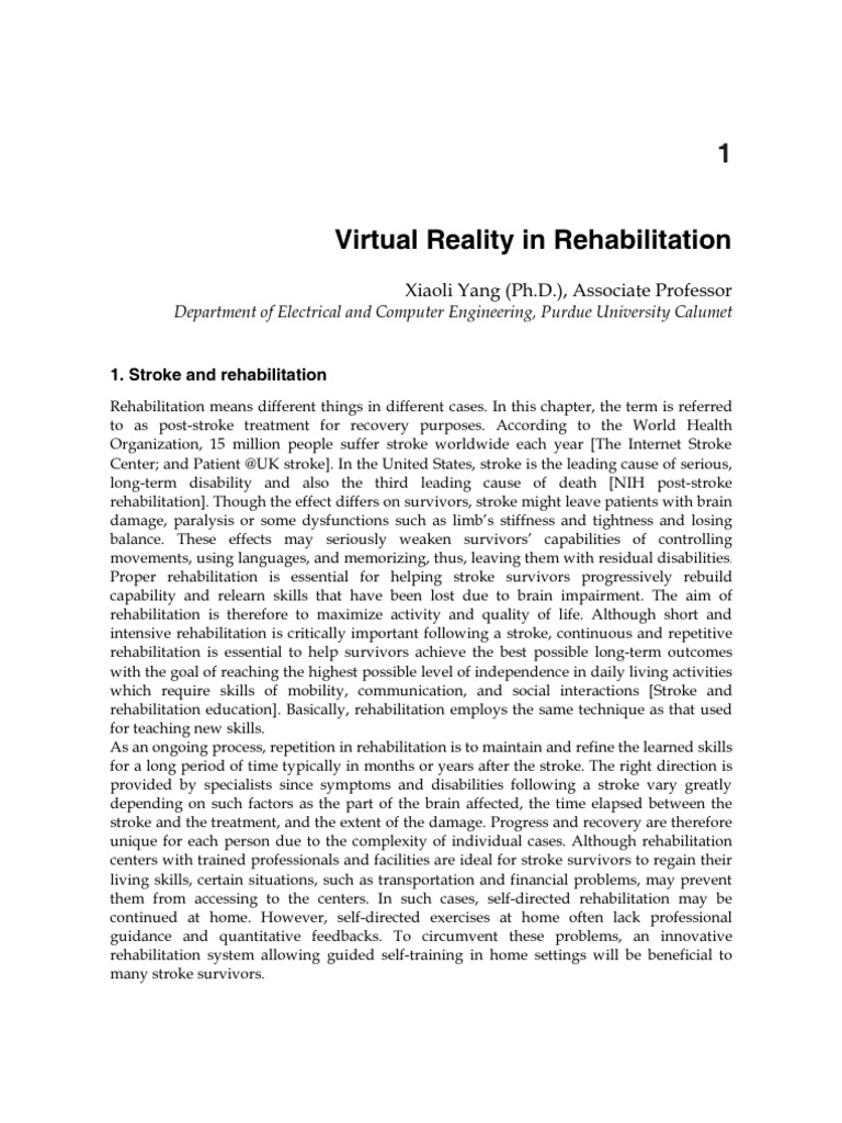 Virtual Reality in Rehabilitation | PDF