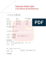 Prova de Matemática UFRGS 2020