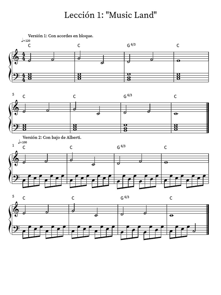 Lección 1 - Music Land | PDF | Arte