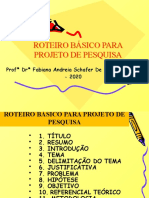 Roteiro básico para projeto de pesquisa