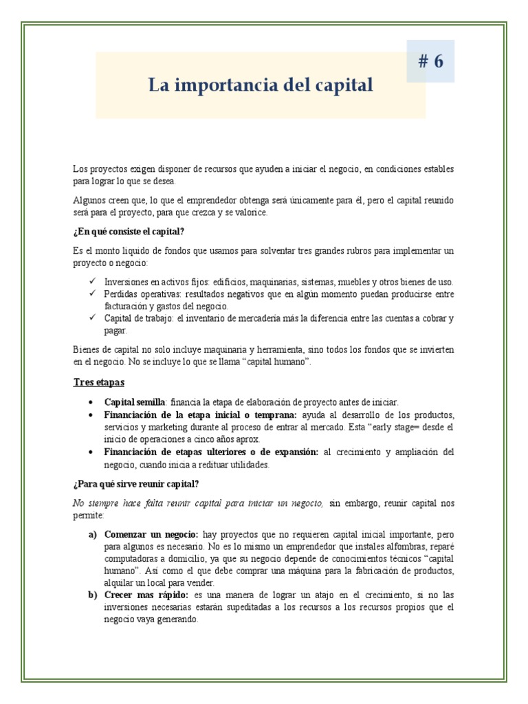 Estructura y obtención de capital emprendedor | PDF | Capital de riesgo ...