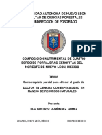 Universidad Autónoma de Nuevo León Facultad de Ciencias Forestales Subdirección de Posgrado