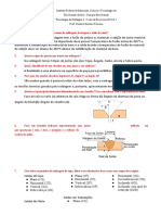 Lista de Exercícios Prova 1 - Tecnologia Da Soldagem I