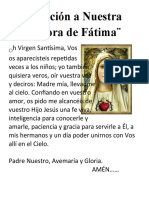 Oracion A Nuestra Señora de Fatima