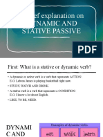 A Brief Explanation On DYNAMIC AND STATIVE PASSIVE