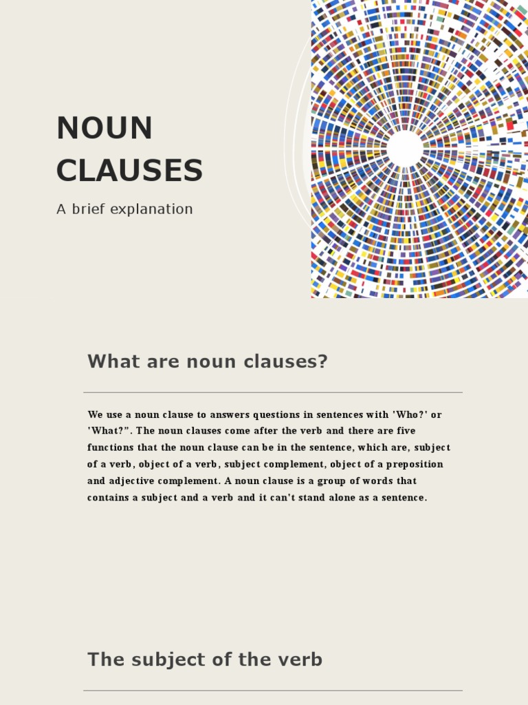 Noun Clauses: A Brief Explanation | PDF | Language Arts & Discipline ...