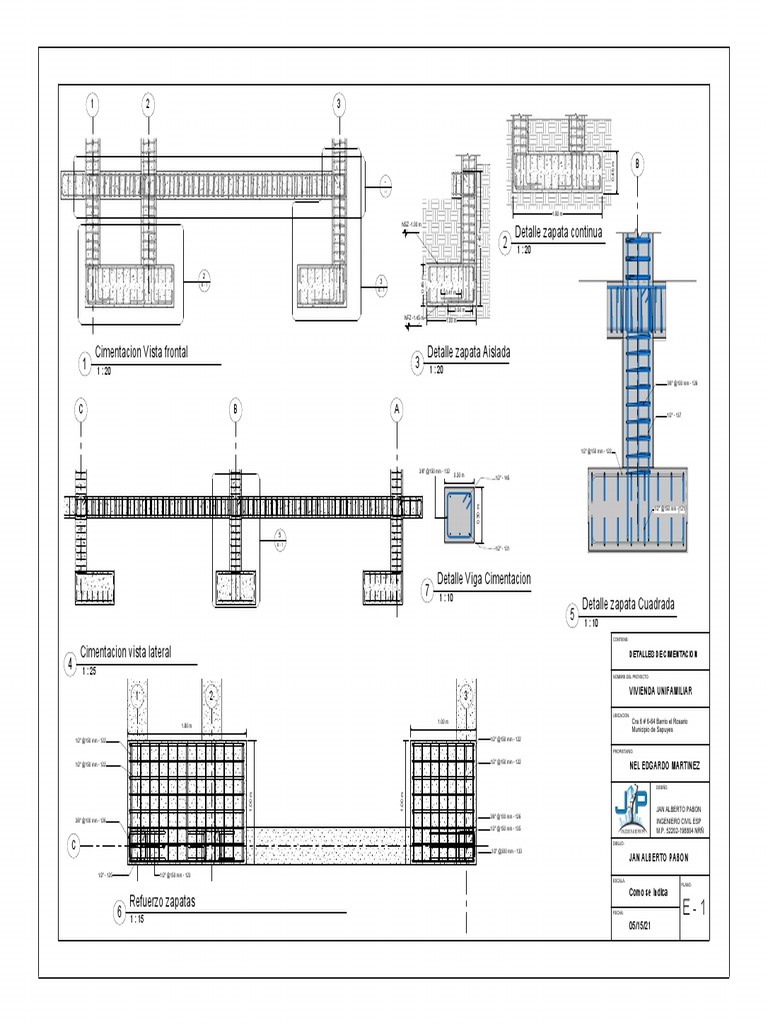 E-Detalles Cimentacion | PDF | Ingeniero civil | Sectores Economicos, image size:768x1024