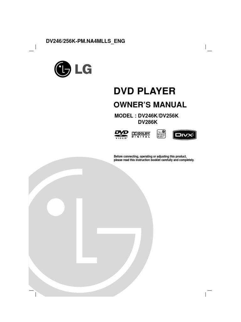 LG DV246K DVD Player Manual PDF Compact Disc Consumer Electronics