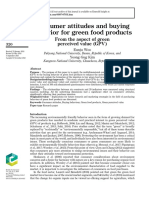 Consumer Attitudes and Buying Behavior For Green Food Products