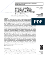 Green Product Purchase Intention: Impact of Green Brands, Attitude, and Knowledge