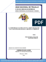 La Morosidad y Su Impacto en La Rentabilidad de Las Cajas Muicipales de La Región LIbertad