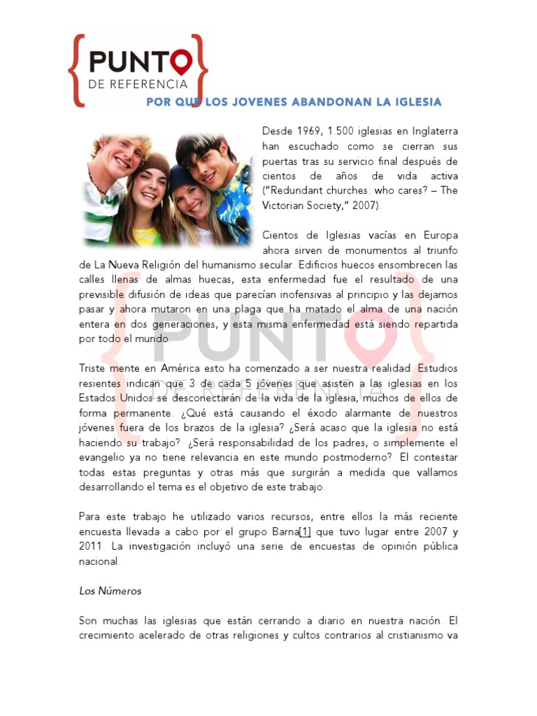 Por Que Los Jovenes Abandonan La Iglesia | PDF | Fe | Divinidad ...