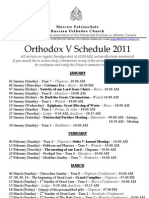 Orthodox V Schedule 2011: Moscow Patriarchate Russian Orthodox Church