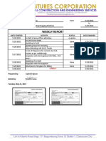 Weekly Report: Date Started Activity Status Date Finished