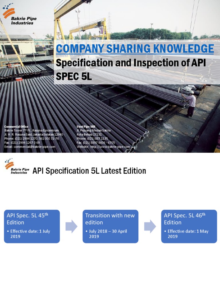 API 5L Specification Overview | PDF | Nondestructive Testing | Pipe ...