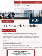 We'Re Hiring: IT Network Specialist