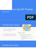 Stakeholders in The Iep Process